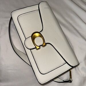Designer Coach inspired purse handbag white gold